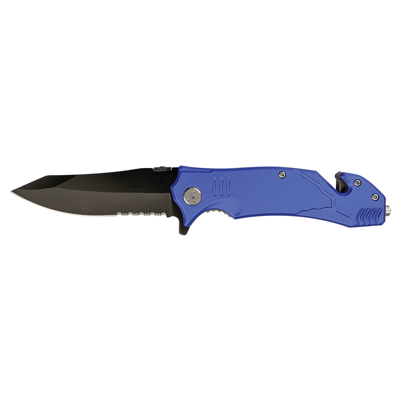3.5 inch Rescue Knife Reliable Ready and Built for Emergencies multiple colors red, blue, wood, black, pink, orange at DDR BBQ Supply.