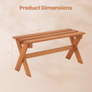 DirectDeals Outdoor Wood Bench Set of 2 - 36 Inch Backless Patio Seating features a simple crossed-leg design and measures 36″W x 14″D x 17″H—perfect for your patio or garden.