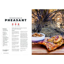 A recipe page for wild mushroom ragù with pheasant displays ingredients and instructions on the left, while on the right, a photo captures cooked pheasant alongside a bowl of mushroom ragù served outdoors on a wooden board—ideal inspiration for your next backyard cookout or to feature in the WPPO Badass Backyard Cooking Cookbook - 140 of my Favorite Outdoor Cooking Recipes by WPPO LLC Direct.