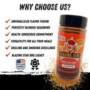 Experience the bold flavor of Blazing Star BBQ’s Scorpion Rub and Seasoning, crafted with fiery Trinidad Moruga Scorpion pepper for a memorable sweet heat. Elevate your dishes with this distinctive blend—loved for its unique taste, versatile use, health benefits, and deep-rooted BBQ tradition. Proudly brought to you by a Veteran Owned Business with award-winning distinction.