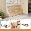 Three 3-Piece Folding Picnic Table with Benches Fir Wood Portable Bear Camping SET by DirectDeals lean against a wall, with inset images showing easy folding and secure, assembly-free setup for outdoor use.