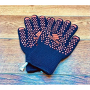 DDR BBQ Supply heat-resistant black grilling gloves with orange silicone grip dots and Butcher BBQ logo