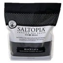 A 3 lb bag of SALTOPIA Infused Sea Salts’ Black Lava Salt features a black and white design and contains coarse, naturally harvested finishing salt blended with activated charcoal for hand-sifted quality.
