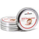 Three round metal tins labeled The Spice Lab Pink Himalayan Salt Cocktail Rimmer are stacked, with one tin’s lid facing forward displaying an image of pink salt in a bowl—perfect for enhancing Margaritas and other refreshing cocktails.
