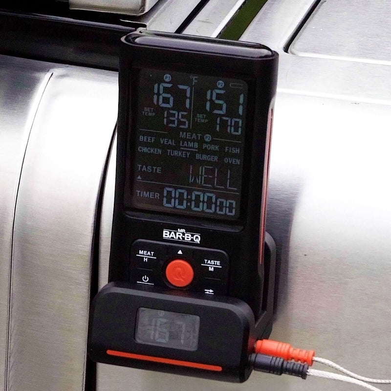Wireless Mr. Bar-B-Q dual-probe remote thermometer for grilling and meat smoking