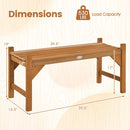 DirectDeals 40-Inch Outdoor Bench with Contoured Seat - Set of 2: weather-resistant, supports up to 530 lbs, seat dimensions: 39.5″ W x 16.5″ D x 17″ H, total height 19″, seat depth 14″. Light wood finish with Dimensions text.