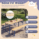 The DirectDeals 43.5 Inch Folding Kids Picnic Table & Bench Set No Assembly Wooden Toddler Table features splinter-free, rustic benches—perfect for playtime on any patio and easy to clean for lasting outdoor fun.