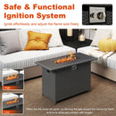 DirectDeals 44.5 Inch Propane Fire Pit Table Rattan Gas 2-in-1 with Stainless Steel Burner features a Safe & Functional Ignition System, adjustable flame settings, and simple knob operation for easy ignition & troubleshooting.