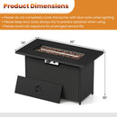 DirectDeals 44.5″ Propane Fire Pit Table with 50,000 BTU Burner includes lava rocks, side access panel, and safety instructions for a stylish outdoor fire experience.