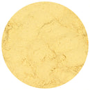 A close-up of The Spice Lab Ground Yellow Mustard 1 lb—a circular pile of fine, yellow powder—isolated on a white background.
