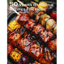 Close-up of colorful vegan barbecue skewers with glazed tofu, corn, and vegetables, highlighting the vibrant flavors of plant-based grilling. Overlaid text reads: 50 Vegan Barbecue Recipes for Home – Paperback by Books by splitShops—a must-have cookbook for your summer gatherings.