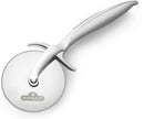 The Napoleon PRO Pizza Cutter Premium Stainless Steel (55217) by Napoleon Grills features a sharp round blade, ergonomic handle, and the Napoleon logo near the blade for added style.