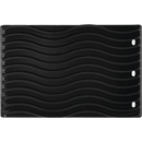The Napoleon Enameled Cast Iron Reversible Griddle for Rogue® 425 (56426) by Napoleon Grills features a glossy, wavy, ridged surface with four oval holes and offers superior heat retention—perfect as an outdoor grill accessory.
