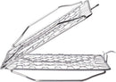 The Napoleon Flexible Grill Basket (57012) by Napoleon Grills secures food with its hinged clamshell design and honeycomb pattern. Made of stainless steel, it features extended handles for safe and easy grilling.