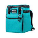 Seafoam soft-sided cooler by Bison Coolers, with a black zipper, carry handle, and attached keychain.