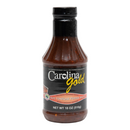Bottle of award-winning Gourmet Carolina Gold BBQ Sauce gift sampler with a black label.