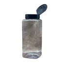 The Butcher BBQ 33 oz BBQ Spice Bottle Empty by Butcher BBQ is a clear plastic container with a black flip-top lid featuring sprinkle holes. Shown with the lid open against a plain white background, this empty bottle is ideal for storing or refilling your favorite grill seasonings and rubs.