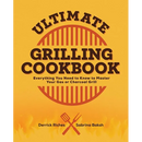 Ultimate Grilling Cookbook: Everything You Need to Know to Master Your Gas or Charcoal Grill - Paperback featuring an illustration of a grill grate, spatula, and fork on a yellow background.