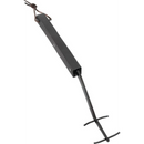 The Napoleon Grid Lifter with Hardwood Handle (62121) by Napoleon Grills features a sturdy metal shaft, rectangular hardwood grip, and leather strap for hanging—perfect for lifting grill grids and adjusting logs in the fireplace.