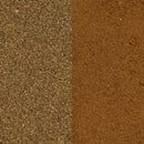 A close-up of two spices—The Spice Lab Whole Celery Seeds on the left and ground cinnamon on the right—shows their distinct textures and colors side by side, making it easy to compare ingredients often used in savory seasoning or blended with pickling spices.