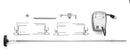 Napoleon Grills Commercial Grade Rotisserie Kit for Charcoal PRO Grill PRO605CSS (69331) shown with motor, power cord, spit rod, brackets, meat forks, and mounting hardware—compatible with Napoleon rotisserie kits and most charcoal grills.