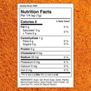 The nutrition facts label for The Spice Lab Smoky Pecan Rub by The Spice Lab appears on a textured orange background. It details calories, fat, carbs, sodium, and ingredients such as sugar, spices, brown sugar, and garlic powder—ideal for infusing your favorite dishes with a sweet and smoky BBQ flavor.