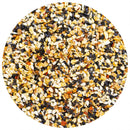 A close-up of The Spice Lab Everything and More Seasoning by The Spice Lab, featuring a savory blend of sesame seeds, poppy seeds, dried garlic, dried onion, and salt against a white background—an all-purpose seasoning ideal for elevating any dish.