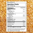 The Spice Lab Fajita Seasoning nutrition label displayed over a close-up of the Tex-Mex spice blend from The Spice Lab. The label details calories, fat, carbs, protein, sodium, and ingredients, with a serving size of 1/4 tsp (1g) and 0 calories per serving—perfect for adding bold flavor to your favorite chicken fajitas.