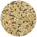 A close-up of a round pile of The Spice Lab Polynesian Pineapple Rub—a dry, mixed seasoning from The Spice Lab—showcases visible grains, seeds, and salt crystals in various shades of brown, white, black, and yellow. This vibrant blend is perfect for adding a sweet and savory BBQ flavor or an exotic tropical touch to your dishes.