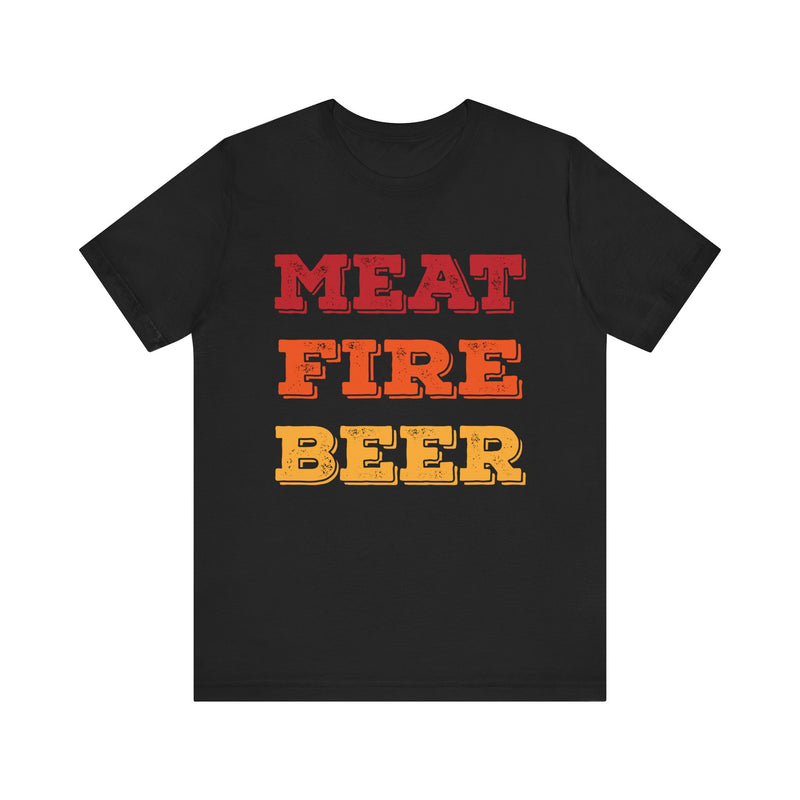 Meat Fire Beer Barbecue T-Shirt Printify