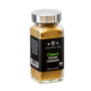A clear glass jar with a silver lid, labeled The Spice Lab Organic Ground Coriander by The Spice Lab, contains 1.8 oz (51g) of light brown coriander—ideal for Indian dishes or mixing into your favorite spice blends.
