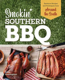 Cover of Smokin' Southern BBQ: Barbecue Recipes and Techniques from Around the South - Paperback by Books by splitShops, featuring smoked chicken and sliced brisket on a table with barbecue sauce, set against a grassy background—a mouthwatering introduction to authentic Southern barbecue and expert smoking meat techniques.