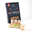 Present your favorite cocktail shooters in style with The Spice Lab Tequila Himalayan Salt Shooters Gift Set by The Spice Lab. This unique set includes four pink Himalayan salt shot glasses arranged on a wooden tray and comes beautifully packaged in a decorative box adorned with a vibrant sugar skull design—an ideal gift for tequila lovers.