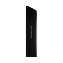 The Messermeister Chef's Edge-Guard - 8" is a black knife guard featuring "Messermeister" written vertically in blue on the front, displayed against a white background.