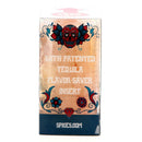 Showcasing a striking red and blue skull motif with floral accents, The Spice Lab Himalayan Salt Tequila Shooters 2 Pack comes in an eye-catching box featuring the brand’s patented TEQUILA FLAVOR-SAVER INSERT. Perfect for enjoying tequila shots with pink Himalayan salt glasses, this packaging from The Spice Lab not only enhances your tequila experience but also displays their website—SPICES.COM—on the bottom.
