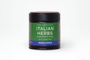 A 0.56-ounce (16g) jar of World Spice Italian Herbs features a green label and black lid. Handcrafted by World Spice, this Italian seasoning blend is described as herbal, umami, and earthy—perfect for your spice pantry.