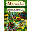 Paperback book cover for Marinades: Secrets of Great Grilling, the, featuring an illustration of grilled meats, fish, and vegetables.