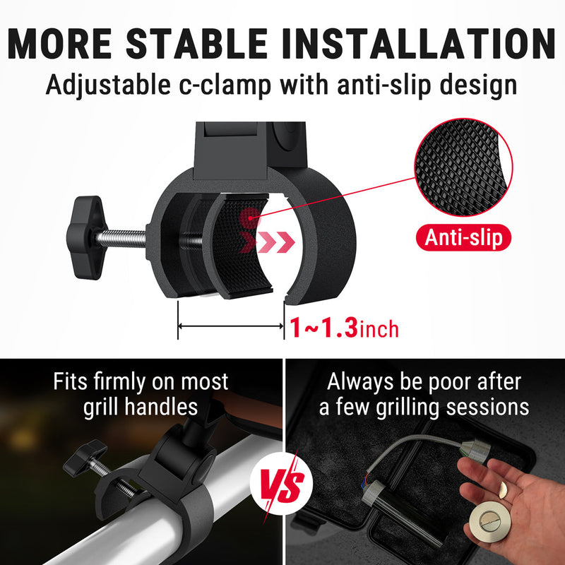 ThermoPro A100 Grill Light for Outdoor Grill with 10 bright LEDs waterproof adjustable clip on BBQ light DDR BBQ Supply