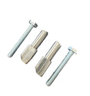 Two metal bolts and two metal posts with flat, angled ends, included as Adapters for GMG 2.0 Grills.