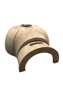 A large, weathered architectural fragment, identified as the WPPO Do It Yourself (DIY) AD120 by WPPO LLC Direct, features a beige finish with a rounded top and an arched base reminiscent of classic outdoor oven designs. The piece, measuring 71D x 60W x 32H, lies on its side against a white background.