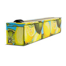 Lemon print aluminum foil dispenser with 12 inch heavy-duty foil and built-in slide cutter

