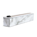 Carrara marble refillable foil dispenser with heavy-duty 12 inch foil and slide cutterChicWrap 