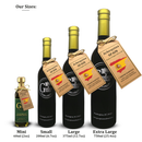 Four bottles of Georgetown Olive Oil Co. Green Arbequina (SPAIN) Extra Virgin Olive Oil in Mini, Small, Large, and Extra Large sizes are displayed from left to right in ascending order. Each bottle is tagged with the name “Georgetown Olive Oil Co Green Arbequina (SPAIN),” showcasing this exquisite extra virgin olive oil from Georgetown Olive Oil Co.