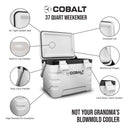 Blue Coolers Cobalt 37Qt Blow Molded Rugged Weekend Cooler