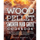 Cover of Wood Pellet Smoker and Grill Cookbook: Ultimate Smoker Cookbook for Smoking and Grilling, Complete Cookbook with Tasty BBQ Recipes to Enjoy Smoking wi, featuring a background image of barbecue meat cooking on a grill.