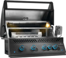 Napoleon Built-In 700 Series 32 Phantom matte black gas grill with infrared rotisserie and LED backlit knobs