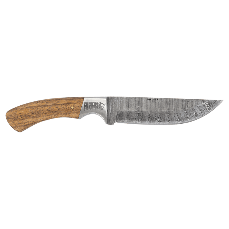 9.5" Fixed Damascus Blade Knife with Leather Sheath