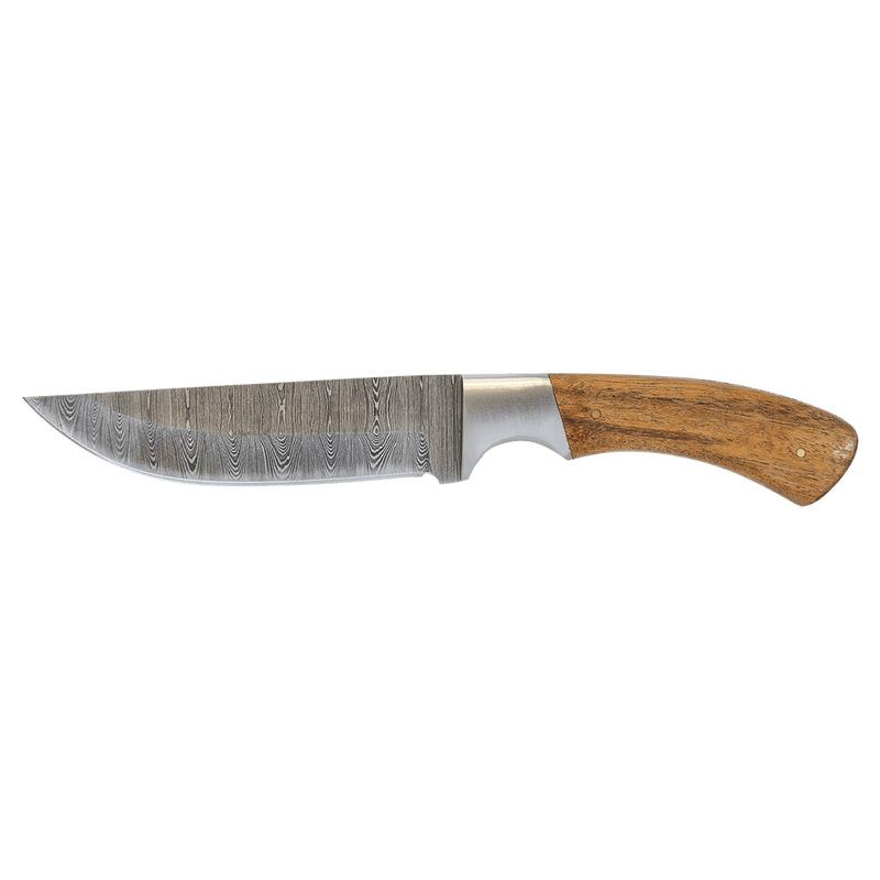 9.5" Fixed Damascus Blade Knife with Leather Sheath