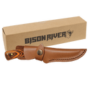 Bison River 7.75" Fixed Blade Knife with Leather Sheath – Compact Outdoor & BBQ Knife