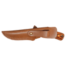 Bison River 7.75" Fixed Blade Knife with Leather Sheath – Compact Outdoor & BBQ Knife pictured with sheath